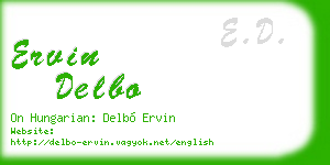 ervin delbo business card